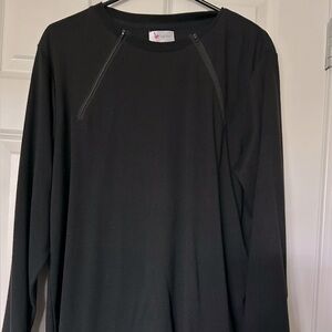 Black Long Sleeve Chemo Women's Dual Zipper Shirt